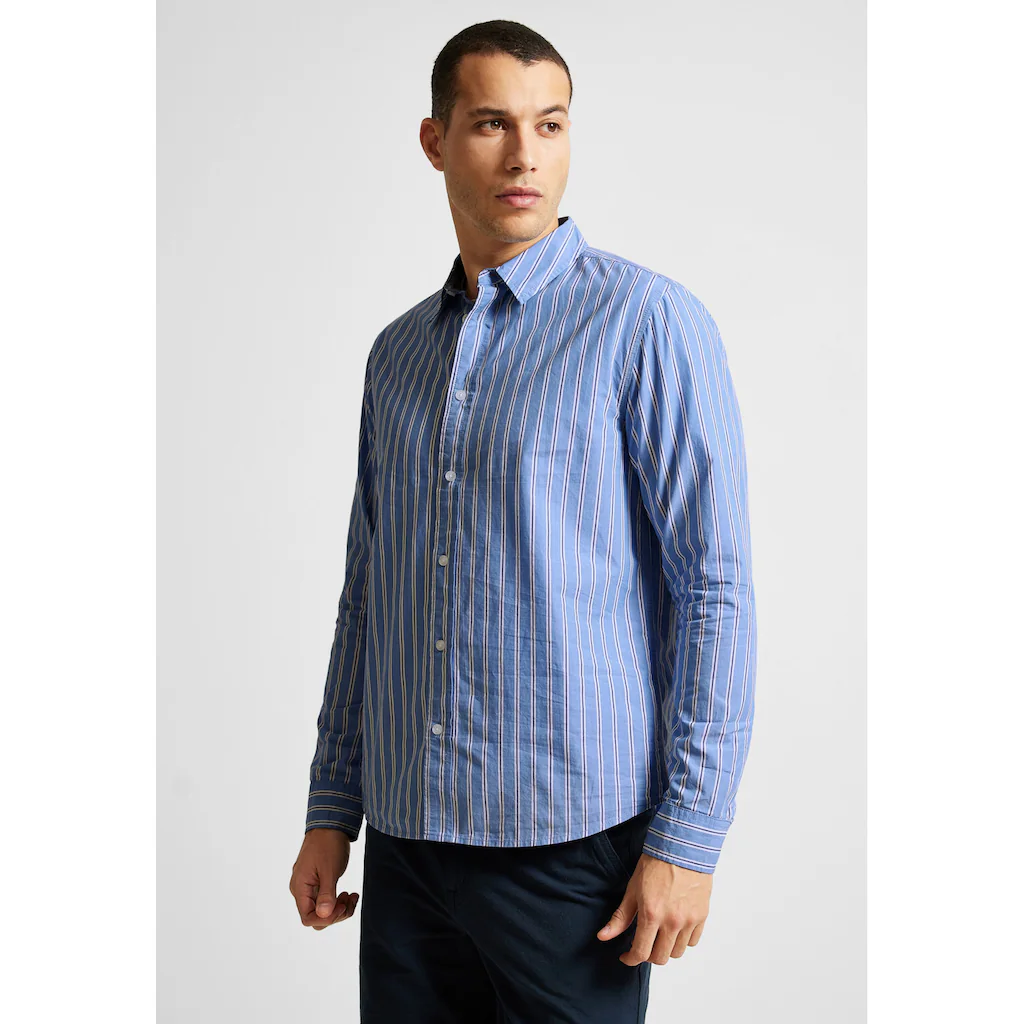 STREET ONE MEN Streifenhemd aus reiner Baumwolle ▷ kaufen