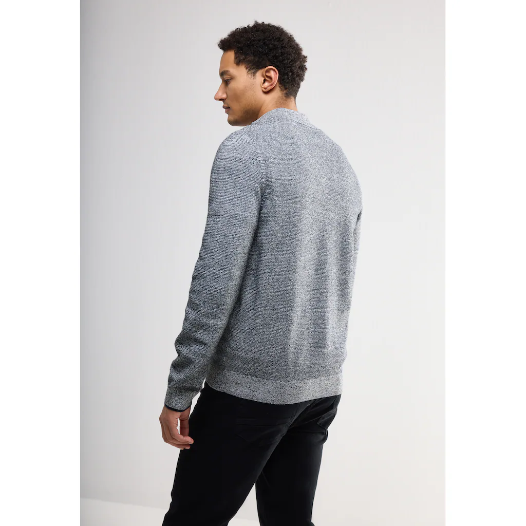 STREET ONE MEN Strickjacke Mit Stehkragen