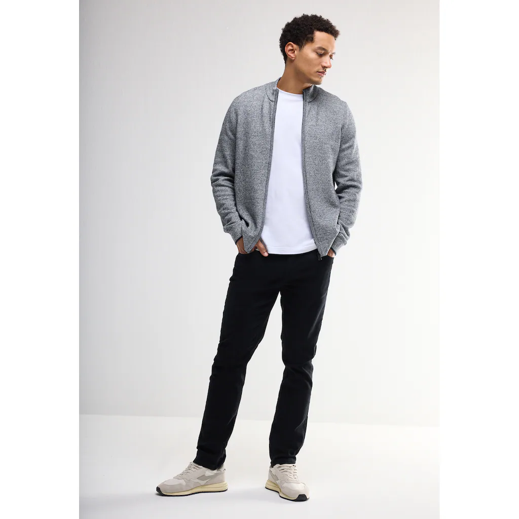 STREET ONE MEN Strickjacke Mit Stehkragen