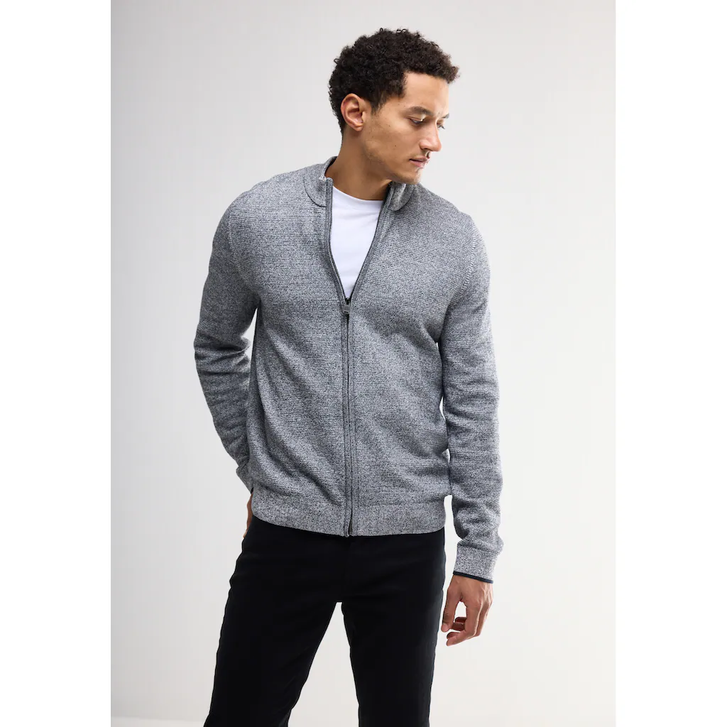 STREET ONE MEN Strickjacke mit Stehkragen