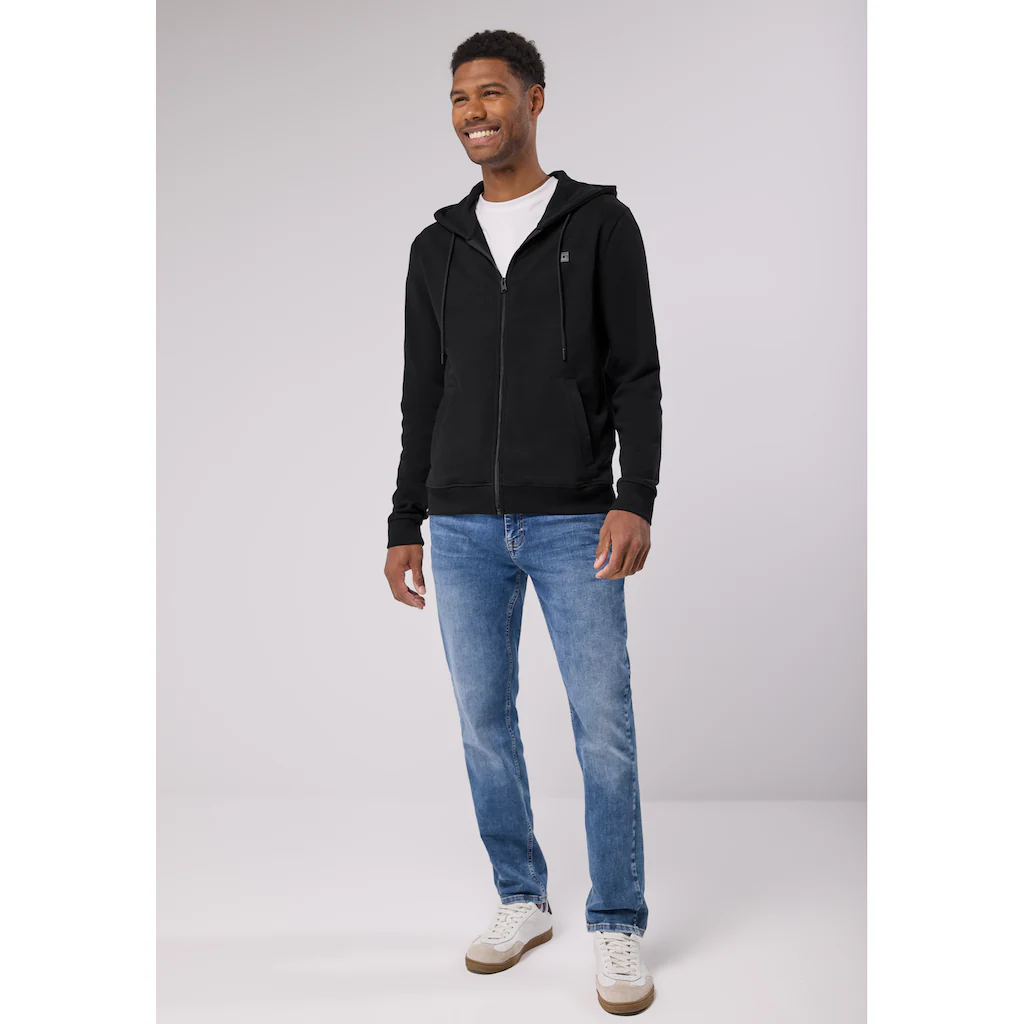 STREET ONE MEN Sweatjacke Mit Kapuze Mit Tunnelzugband