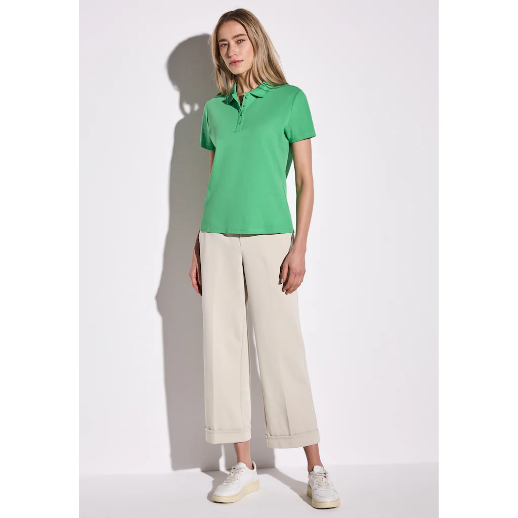 STREET ONE Poloshirt Aus Baumwolle Mit Stretchante