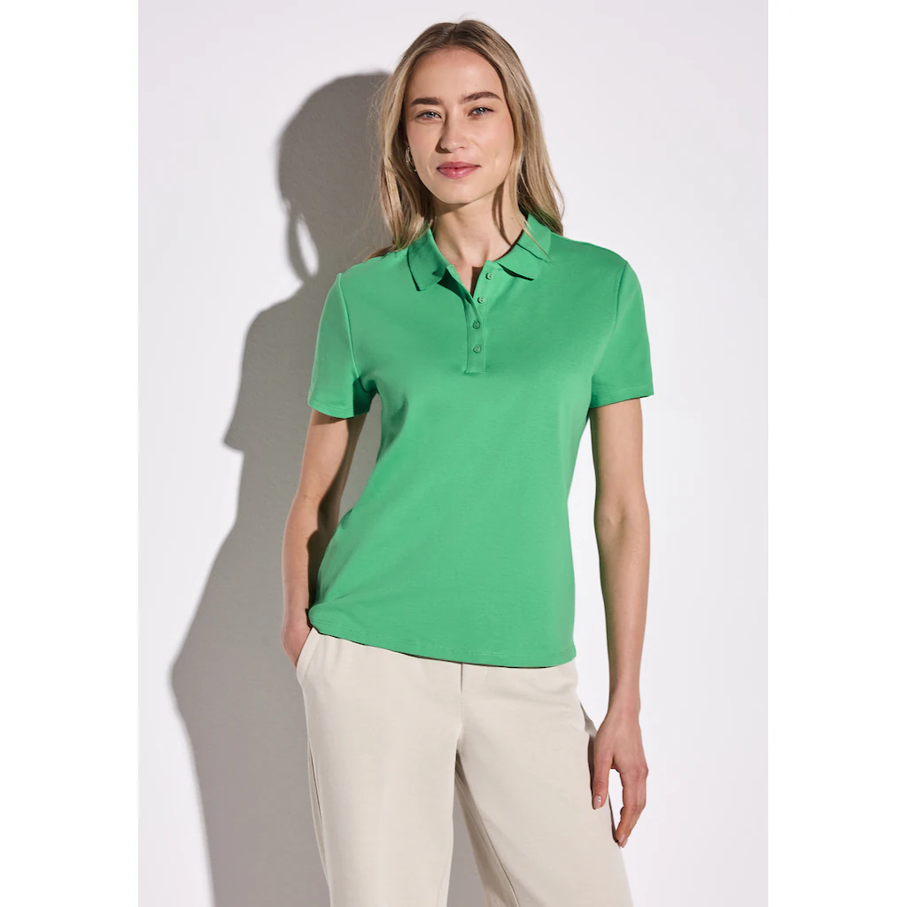 STREET ONE Poloshirt aus Baumwolle mit Stretchante