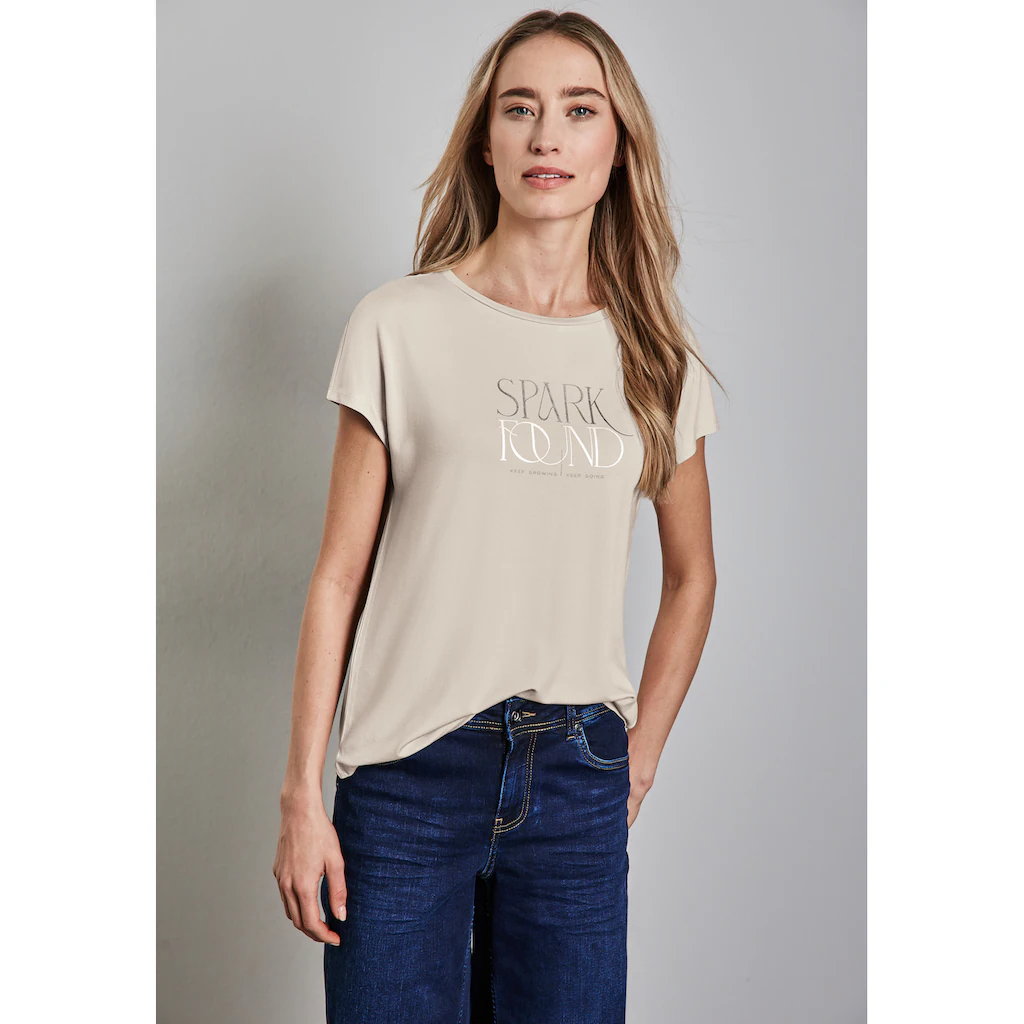 STREET ONE Print-Shirt aus strecthigem Viskosematerial