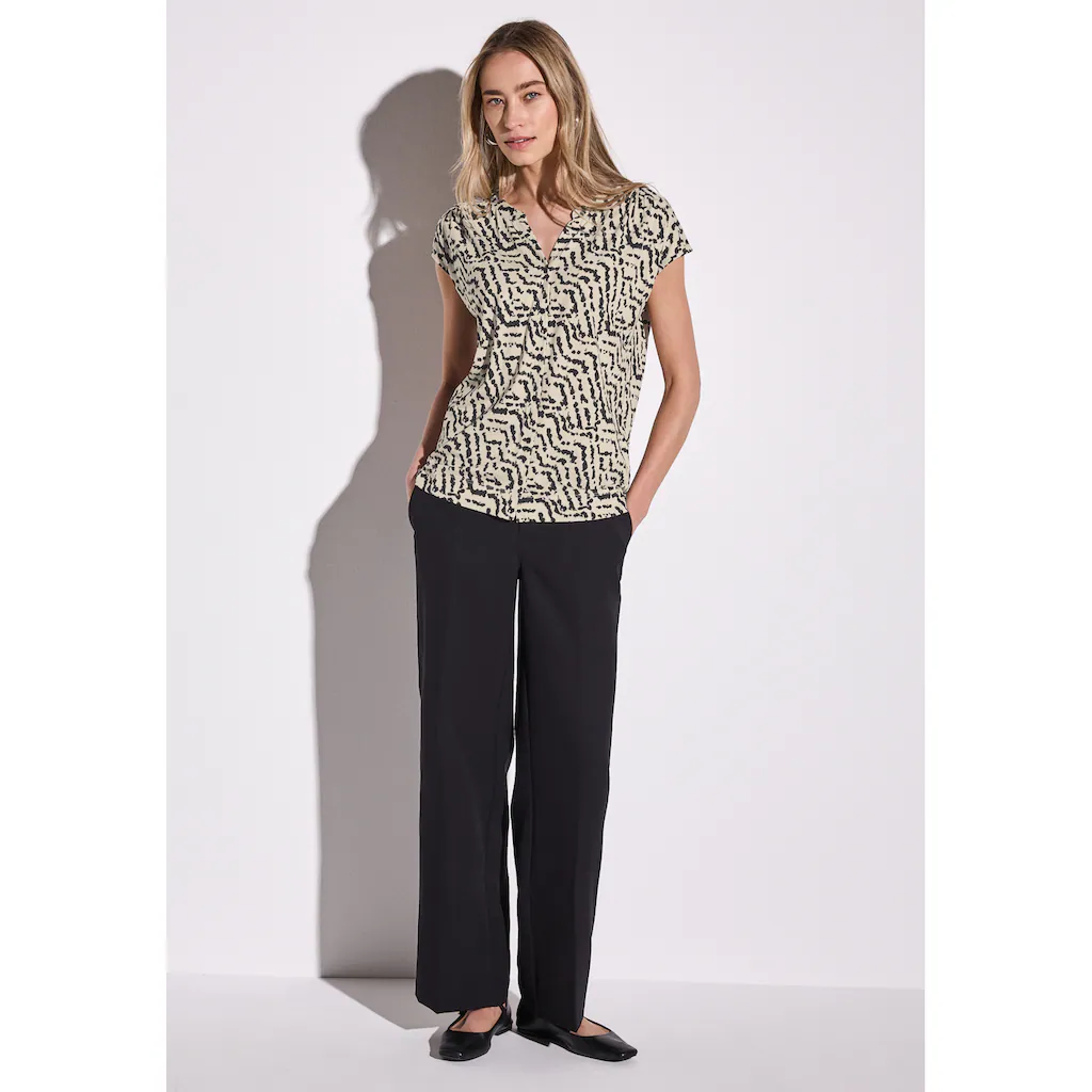 STREET ONE Print-Shirt Mit Knopfleiste