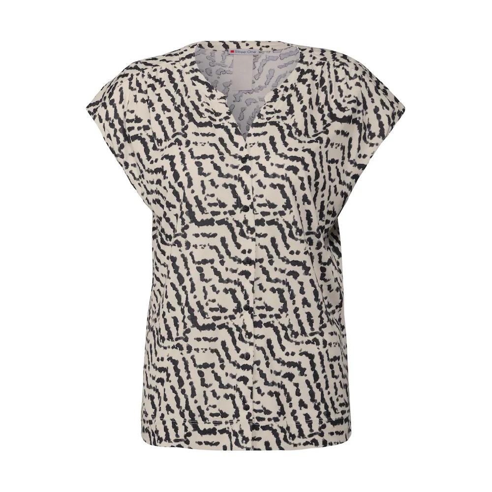 STREET ONE Print-Shirt Mit Knopfleiste