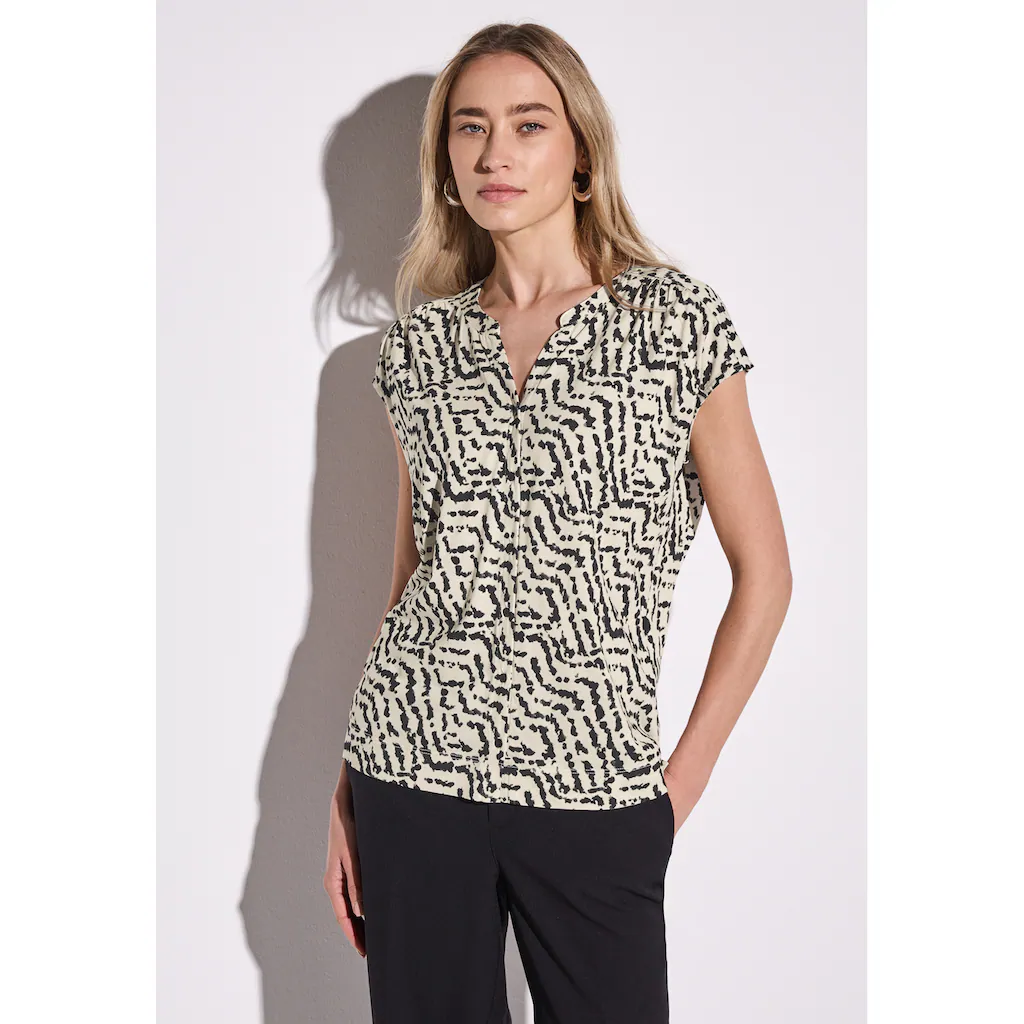 STREET ONE Print-Shirt mit Knopfleiste