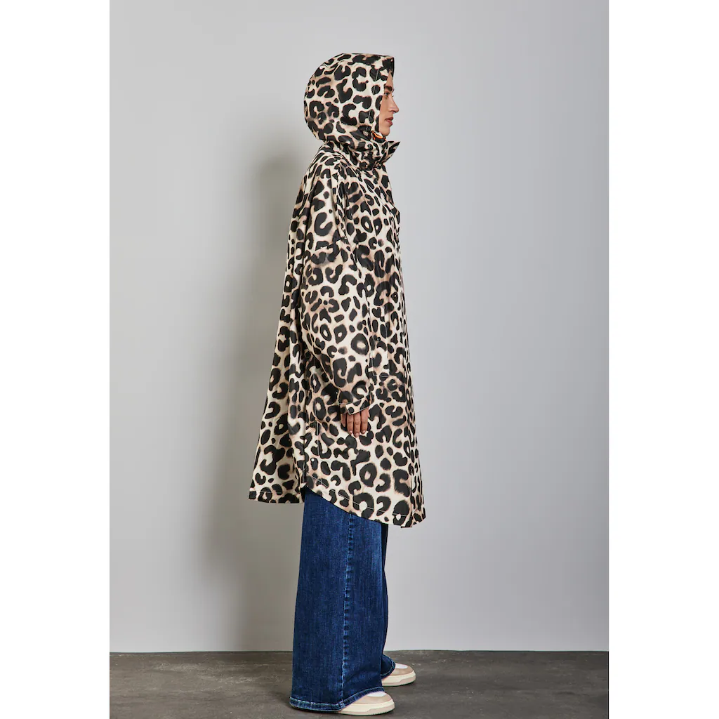 STREET ONE Regenponcho Mit Kapuze Mit Animal-Print Und Pauze