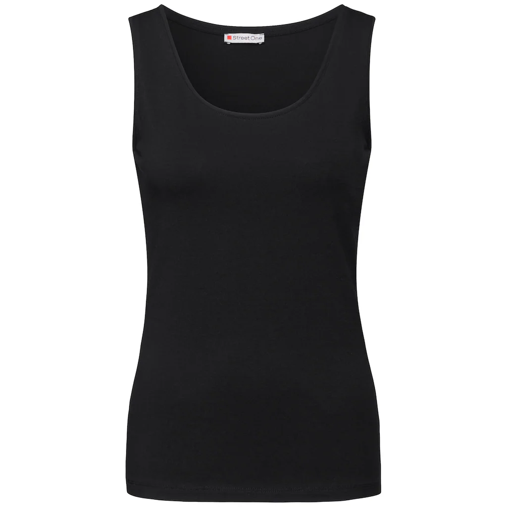 STREET ONE Rundhalsshirt Aus Softem Materialmix