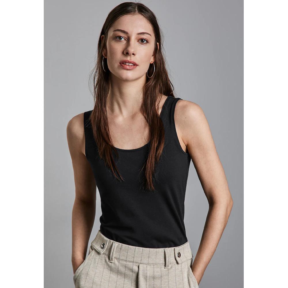 STREET ONE Rundhalsshirt aus softem Materialmix