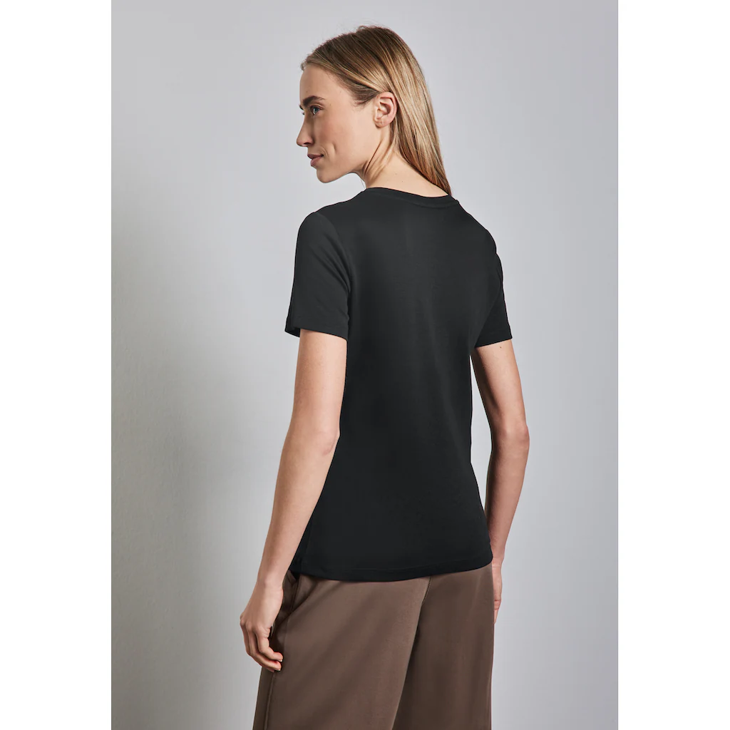 STREET ONE Rundhalsshirt Mit Rundhalsausschnitt