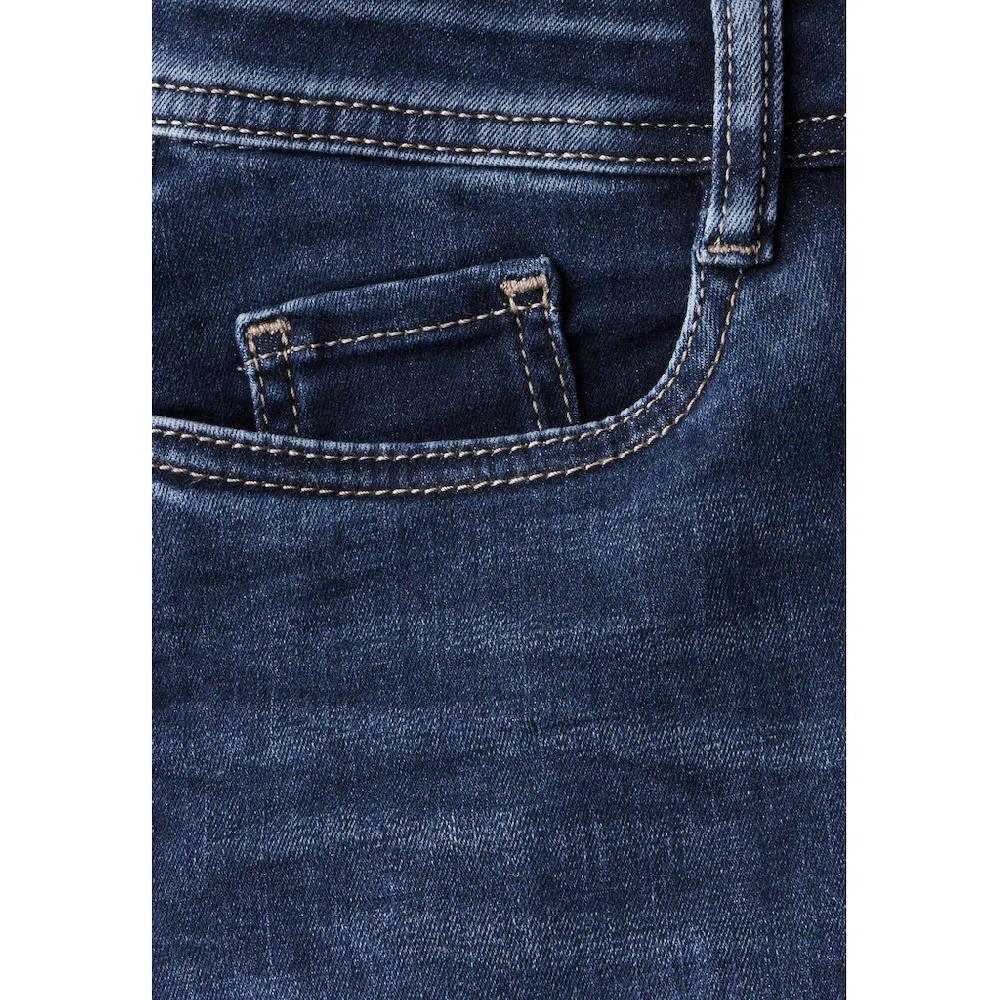STREET ONE Slim-fit-Jeans In Dunkelblauer Waschung