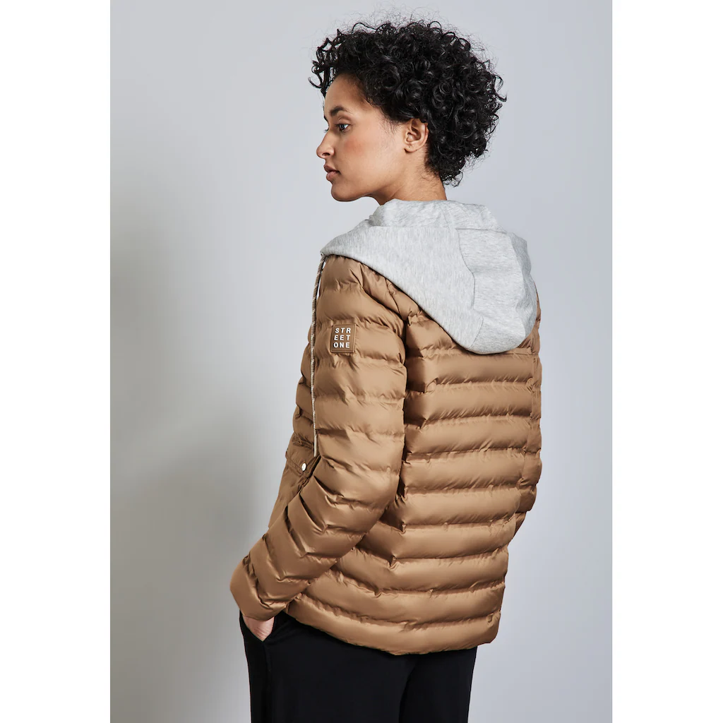 STREET ONE Steppjacke Mit Kapuze Mit Knopfleiste