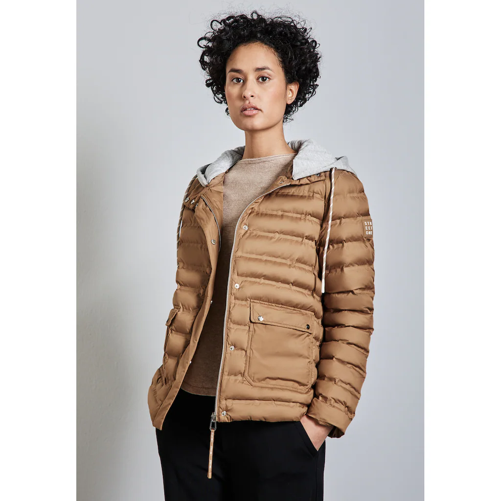 STREET ONE Steppjacke mit Kapuze mit Knopfleiste