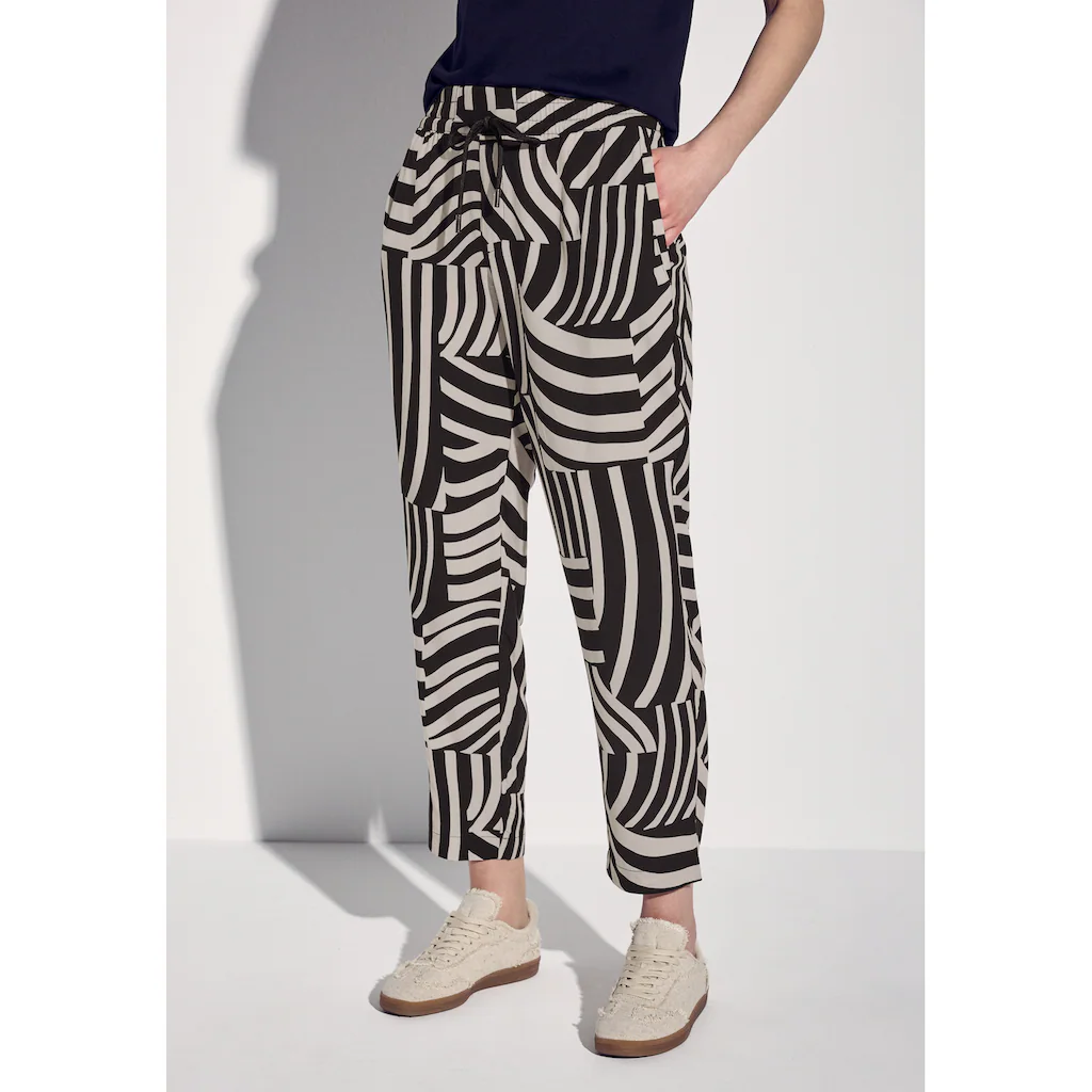 STREET ONE Stoffhose mit gemusterten Galonstreifen