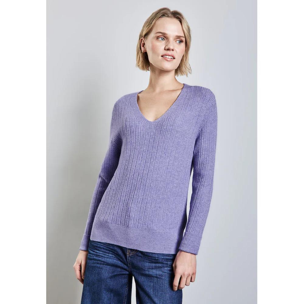 STREET ONE Strickpullover Mit Rippstrick-Struktur