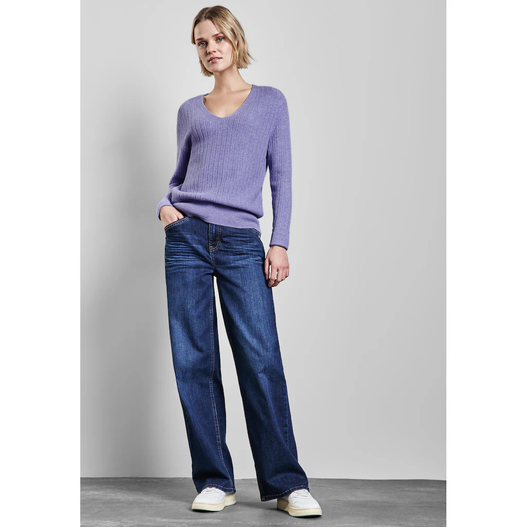 STREET ONE Strickpullover mit Rippstrick-Struktur