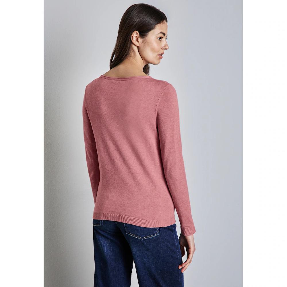 STREET ONE Strickpullover Mit Rollsaum Am Ausschnitt