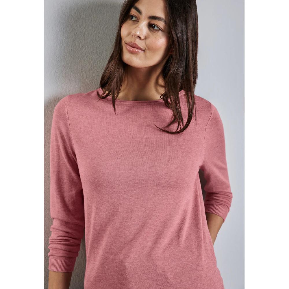 STREET ONE Strickpullover Mit Rollsaum Am Ausschnitt