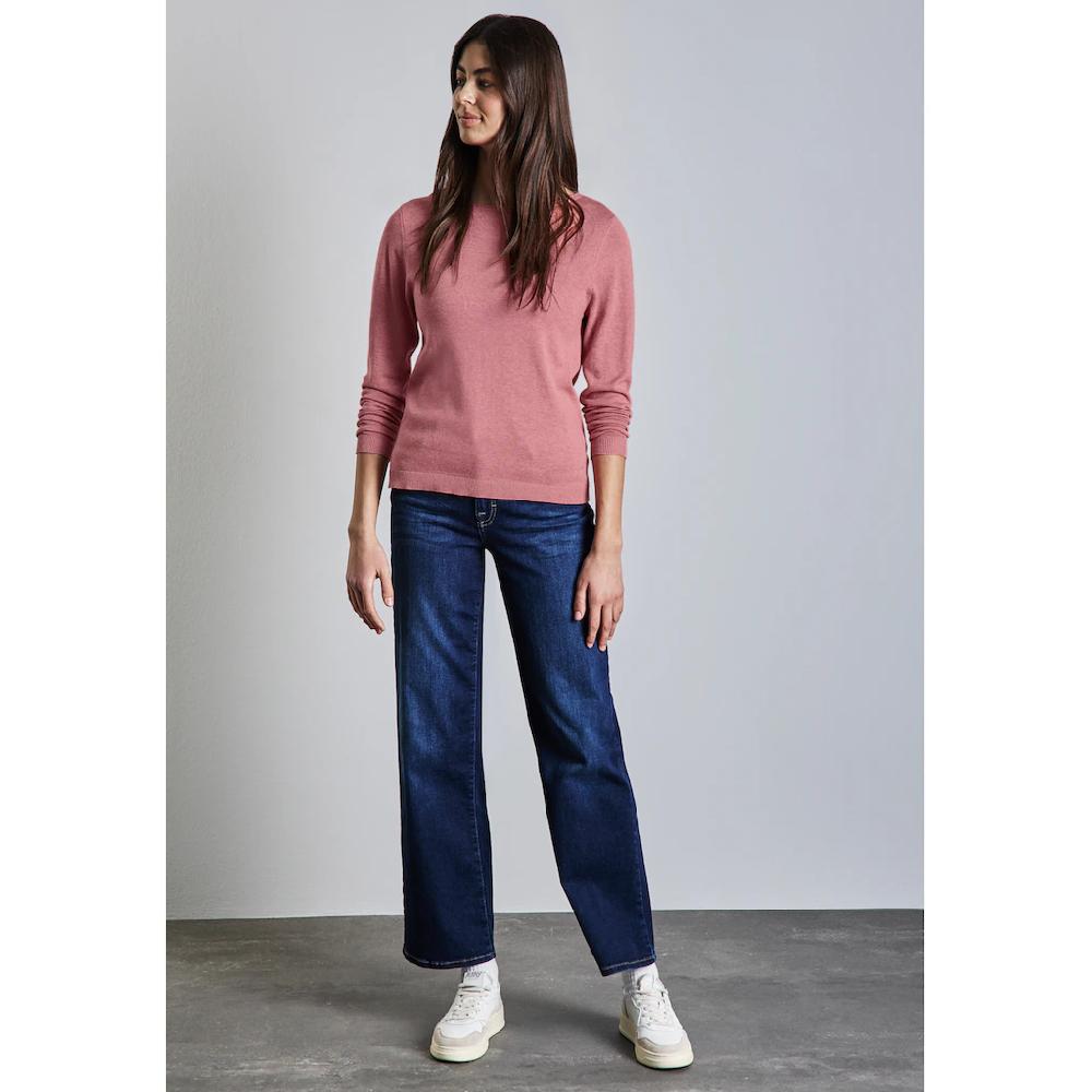 STREET ONE Strickpullover Mit Rollsaum Am Ausschnitt