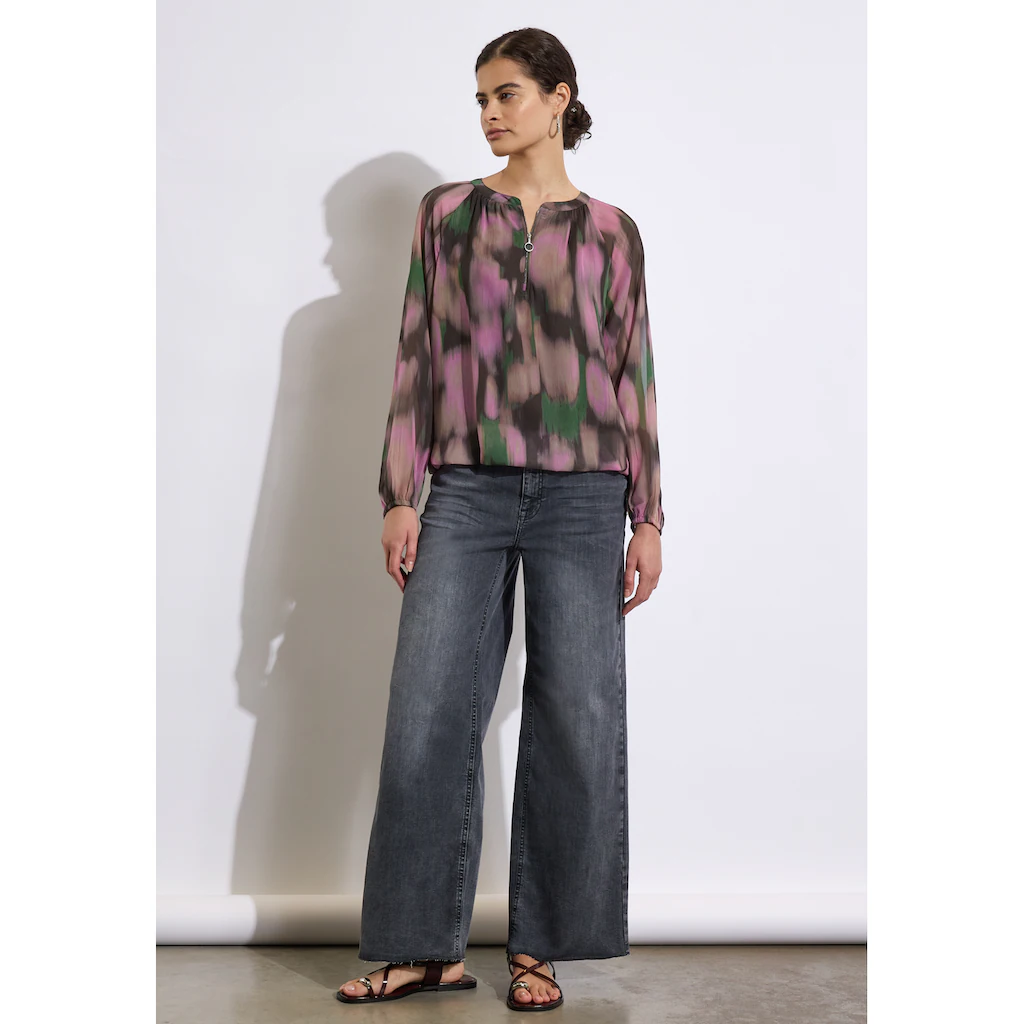 STREET ONE STUDIO Langarmbluse Mit Elastikbund An Den Ärmeln