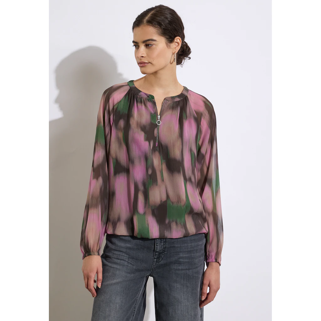 STREET ONE STUDIO Langarmbluse mit Elastikbund an den Ärmeln