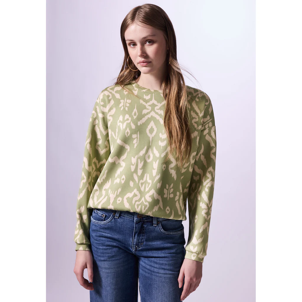 STREET ONE STUDIO Langarmshirt Aus Elastischem Materialmix