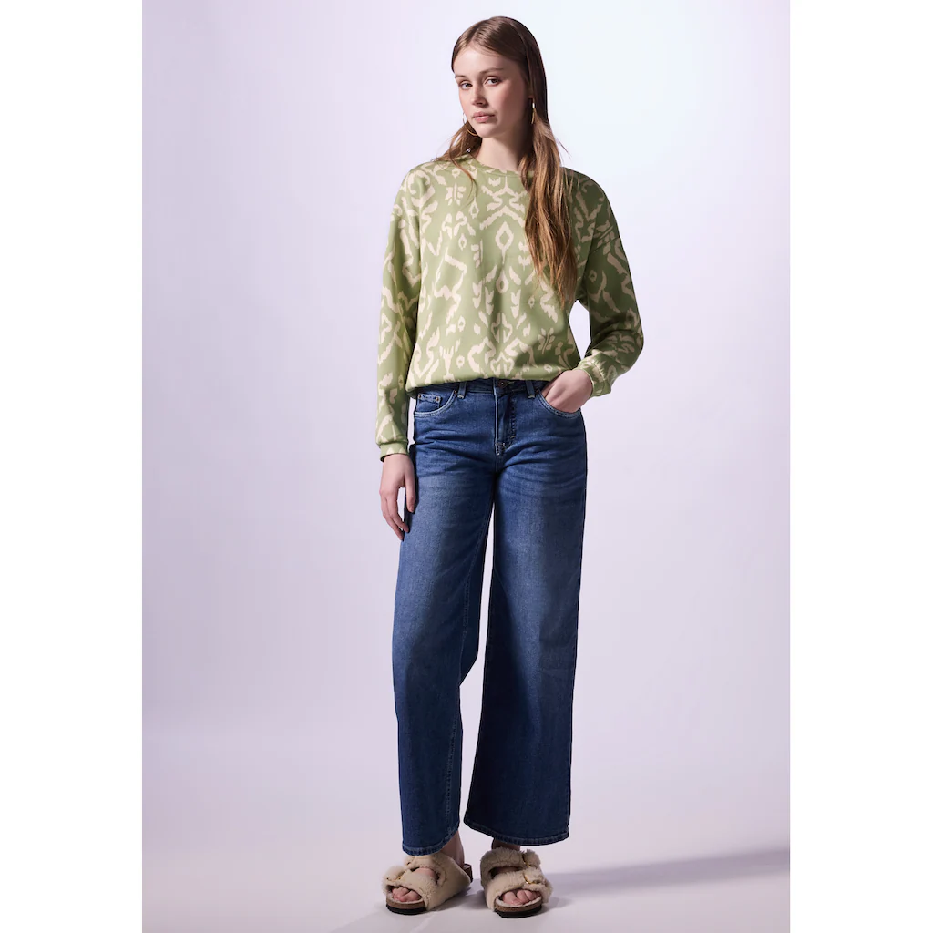 STREET ONE STUDIO Langarmshirt Aus Elastischem Materialmix