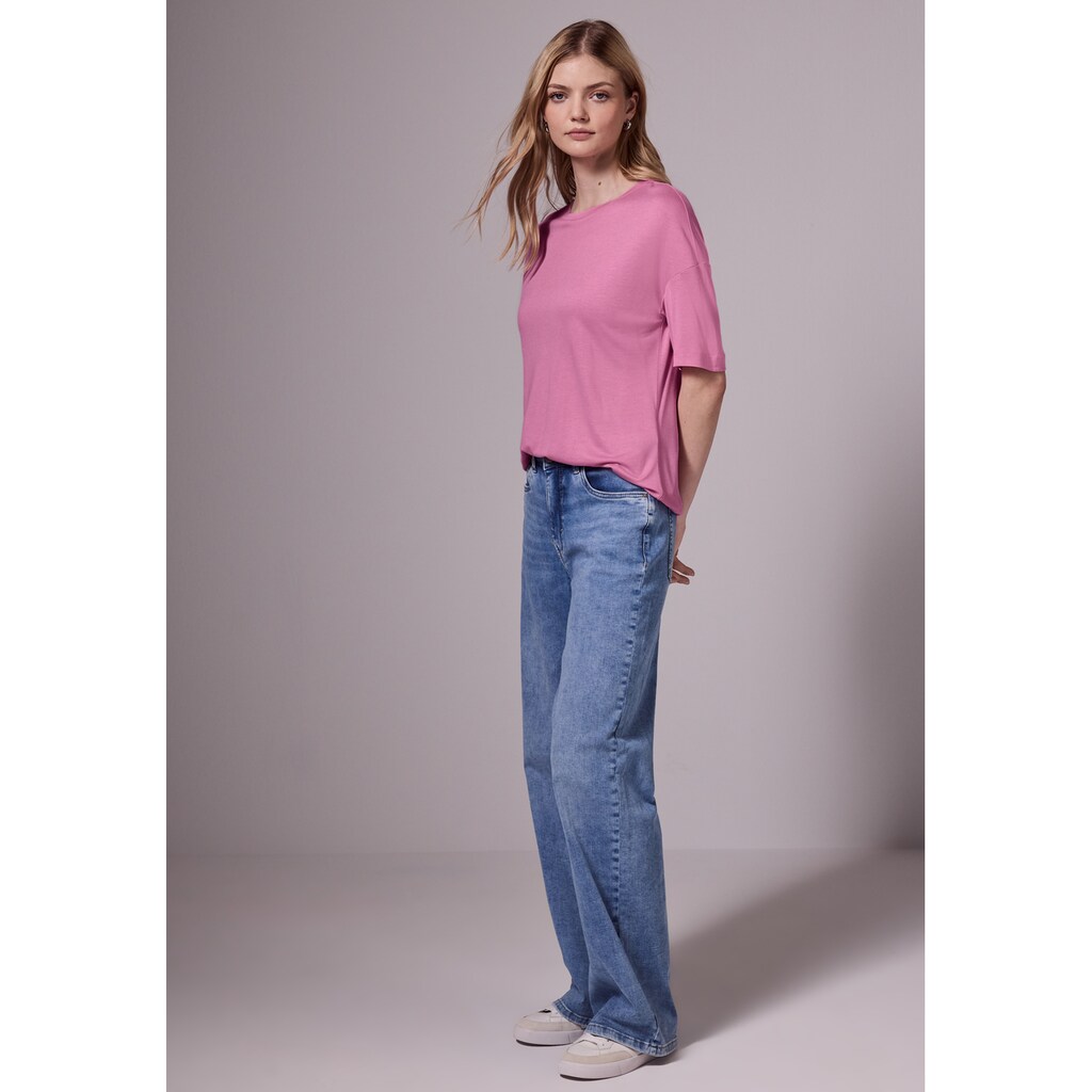 STREET ONE STUDIO T-Shirt Mit Seitlichen Einschlitzen Am Saum