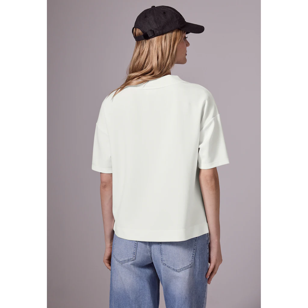 STREET ONE STUDIO T-Shirt Mit Tunnelzugband Am Kragen