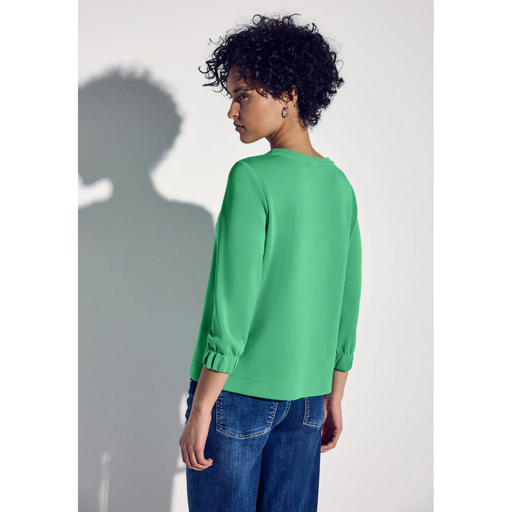 STREET ONE Sweater Mit 3/4-Arm Mit Elastischen Bündchen