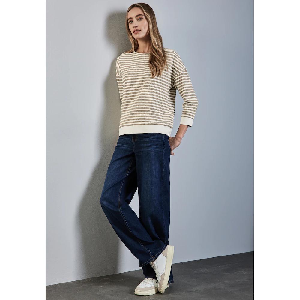 STREET ONE Sweatshirt Mit Streifenmuster