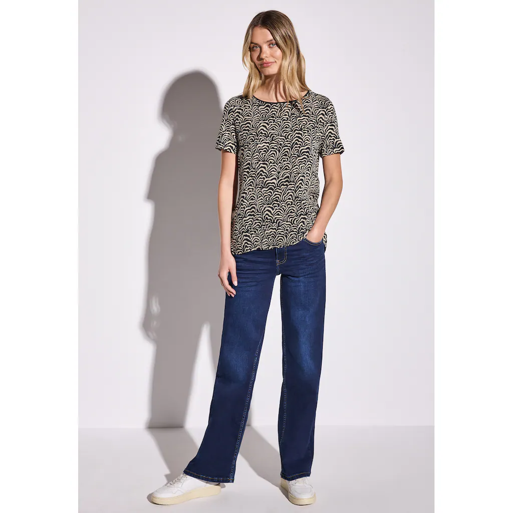 STREET ONE T-Shirt Aus Softem Materialmix