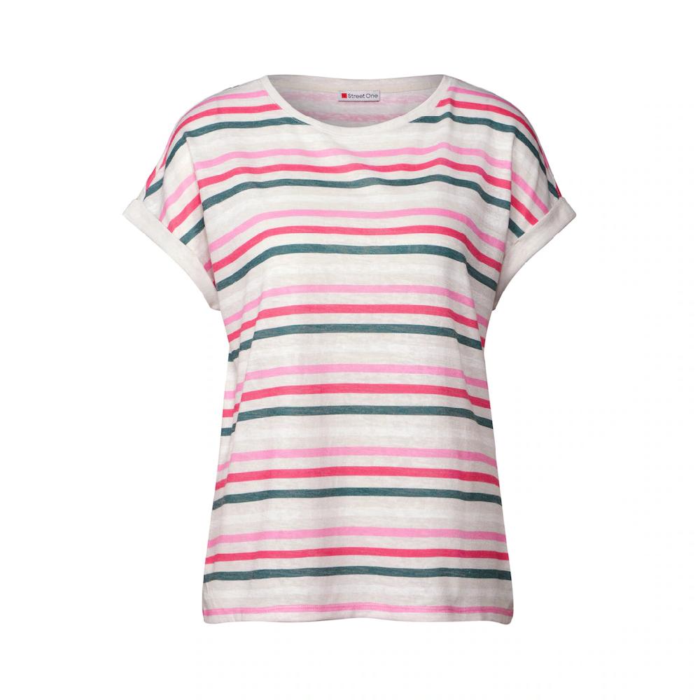 STREET ONE T-Shirt Aus Softem Materialmix