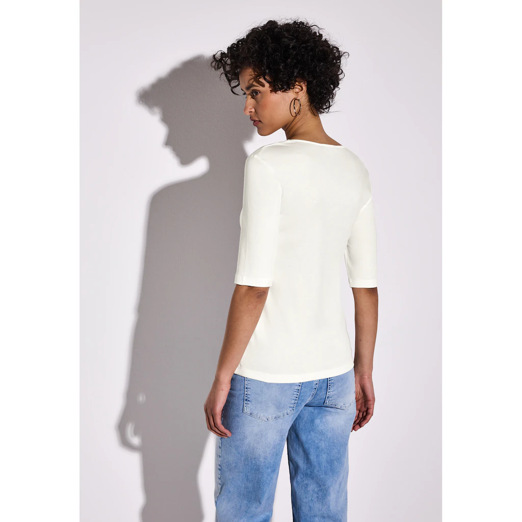 STREET ONE T-Shirt Im Soften Baumwoll-Mix