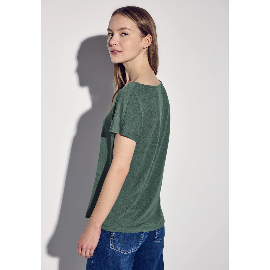 STREET ONE T-Shirt Mit Abgerundetem V-Ausschnitt