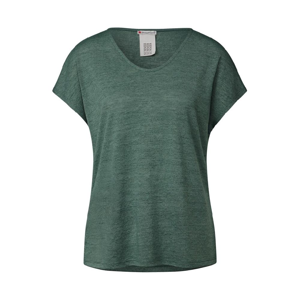 STREET ONE T-Shirt Mit Abgerundetem V-Ausschnitt