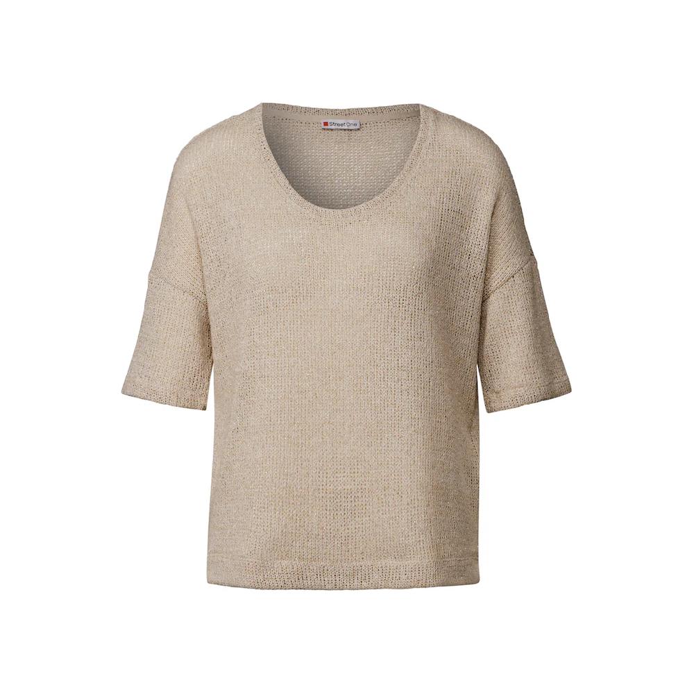 STREET ONE T-Shirt Mit Abgerundetem V-Ausschnitt
