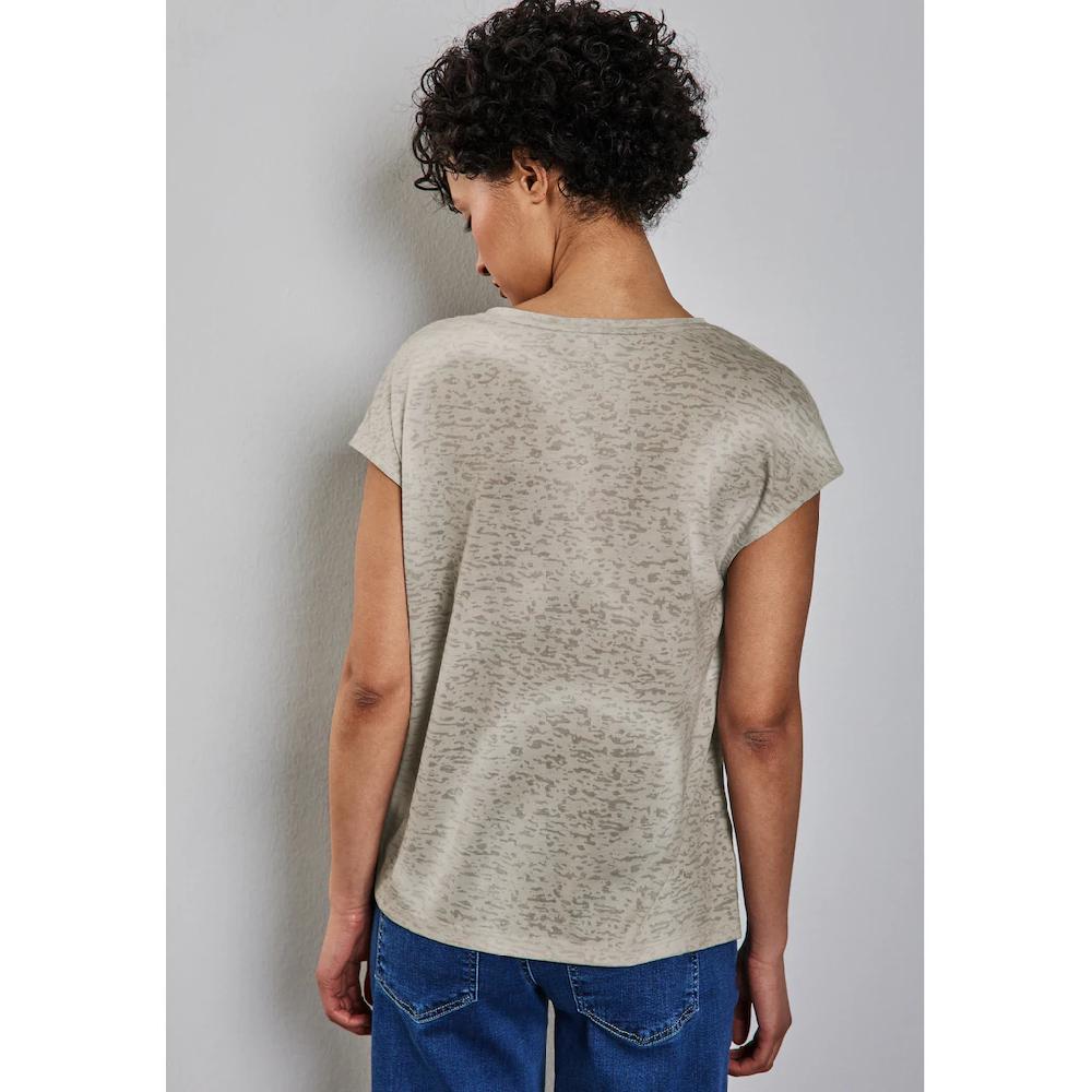 STREET ONE T-Shirt Mit Seitlichen Einschlitzen Am Saum