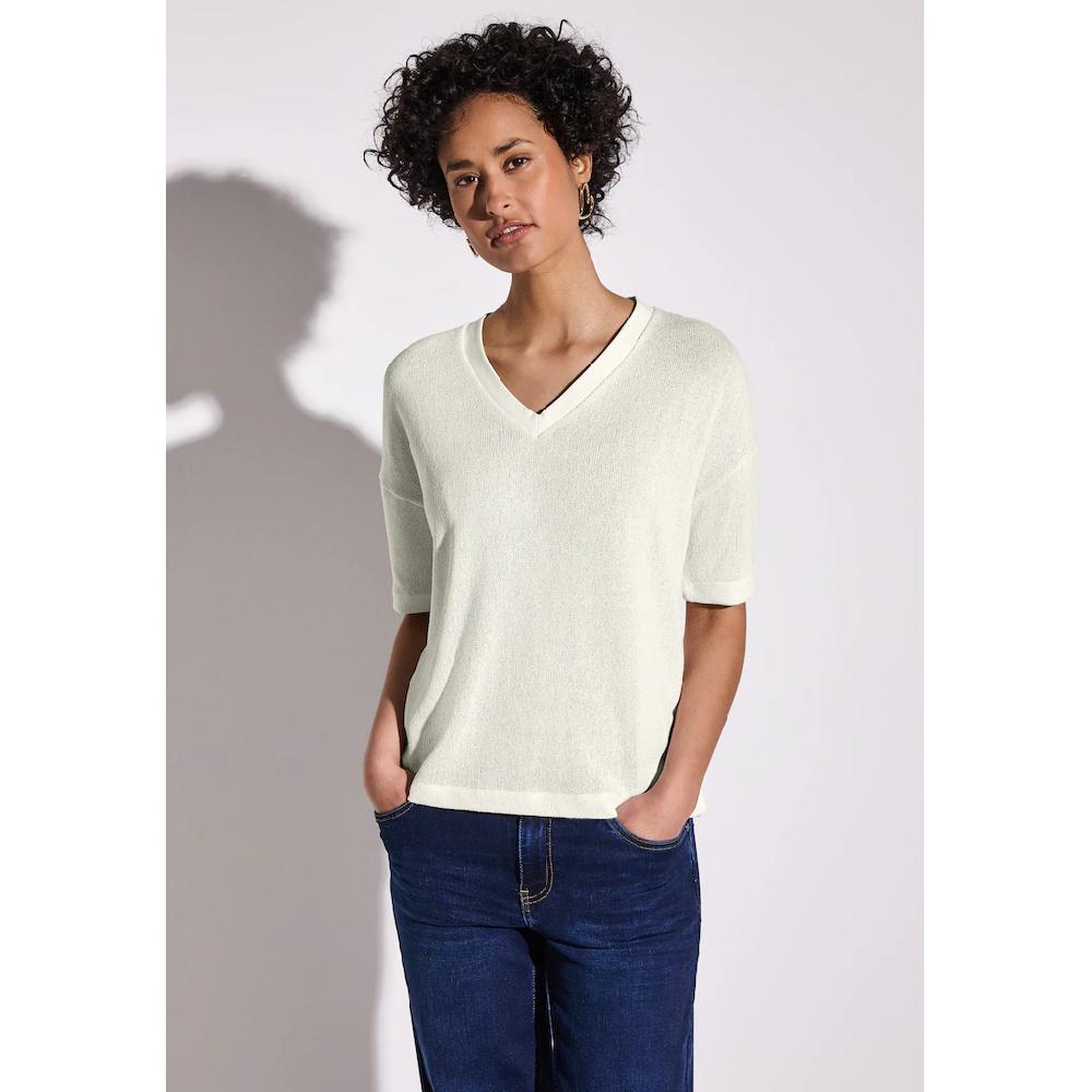 STREET ONE T-Shirt mit V-Ausschnitt