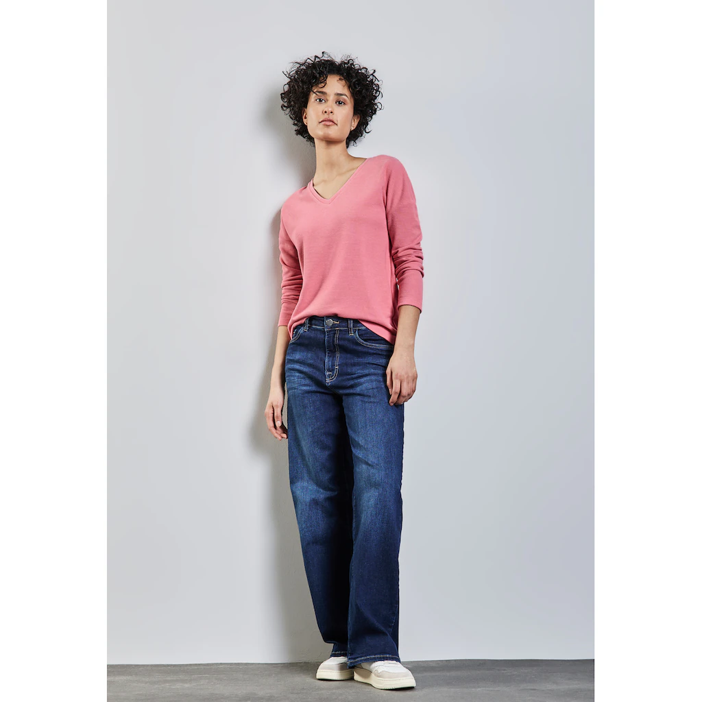 STREET ONE V-Ausschnitt-Pullover Mit V-Ausschnitt