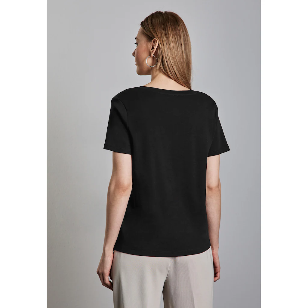 STREET ONE V-Shirt Aus Reiner Baumwolle