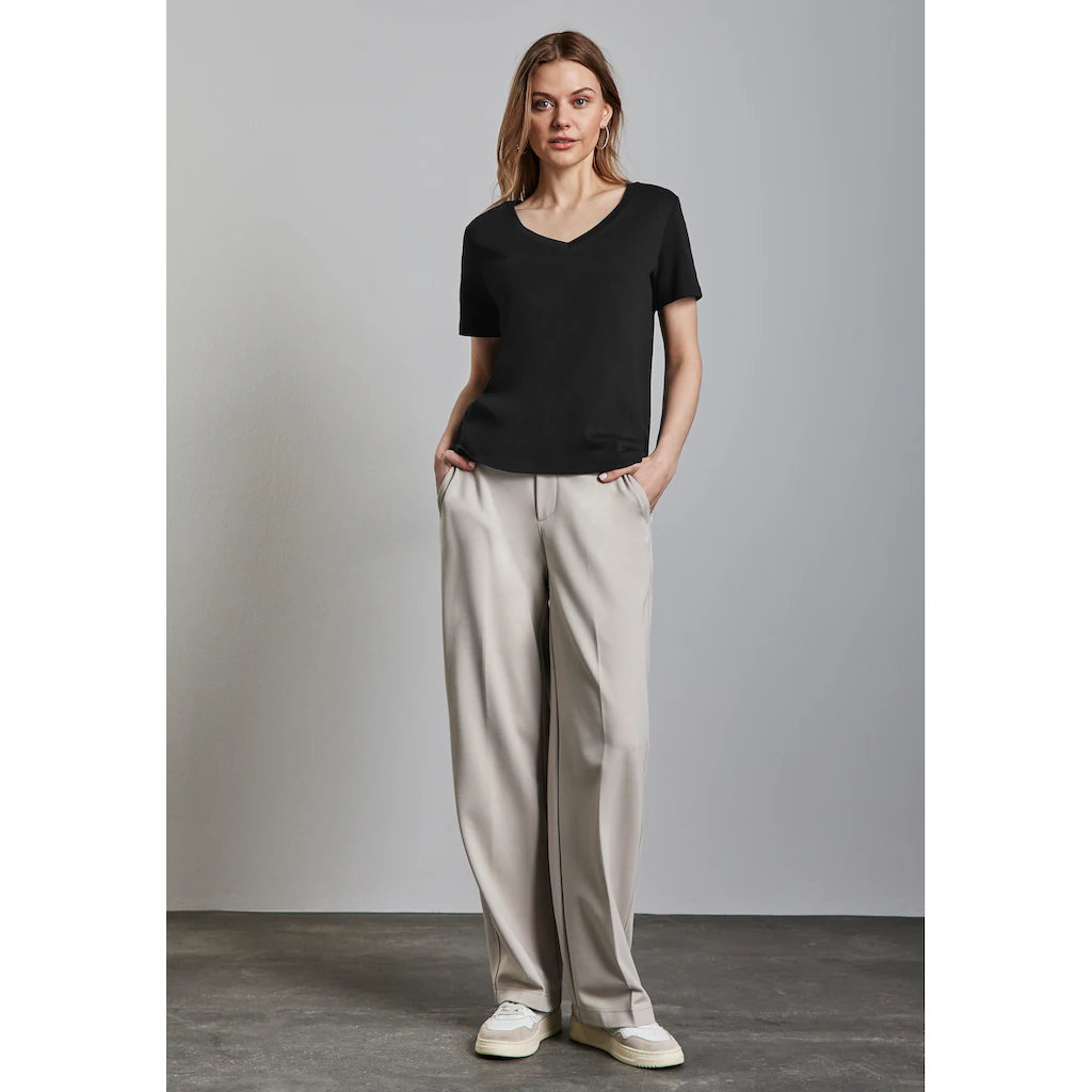 STREET ONE V-Shirt Aus Reiner Baumwolle