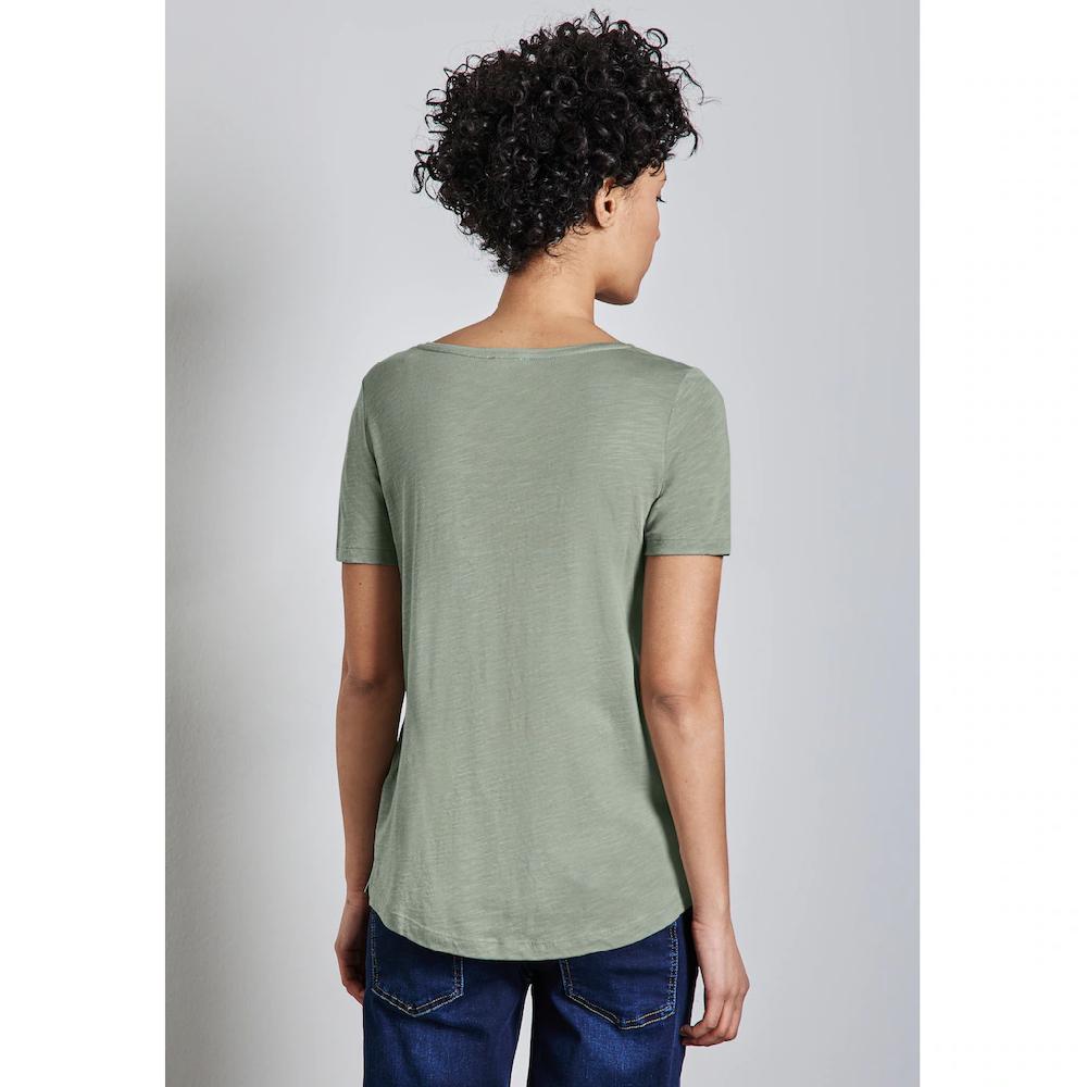 STREET ONE V-Shirt Mit Abgerundetem V-Ausschnitt