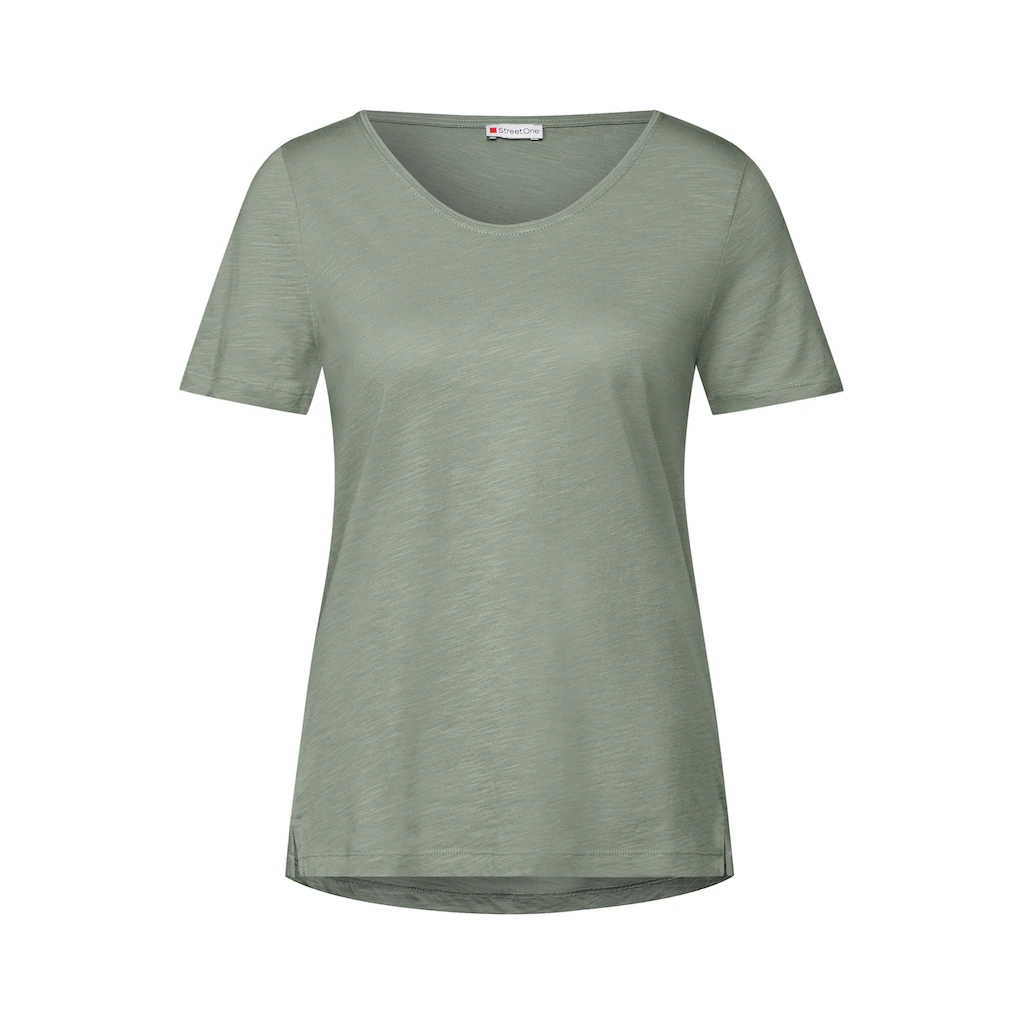 STREET ONE V-Shirt Mit Abgerundetem V-Ausschnitt