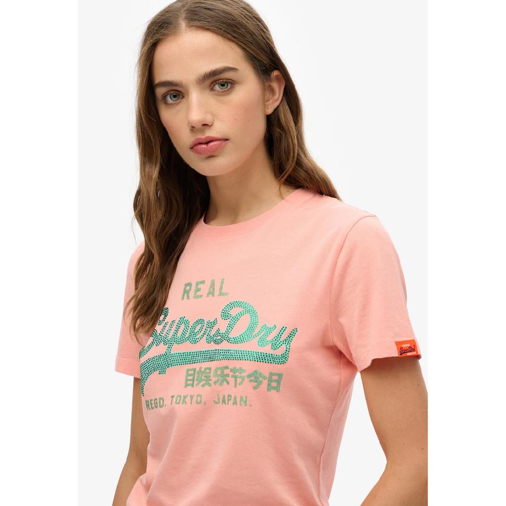 Superdry Kurzarmshirt »VL RHINESTONE SLIM TEE«