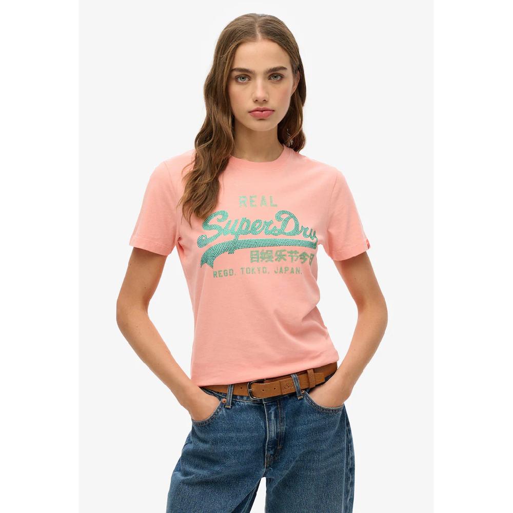 Superdry Kurzarmshirt »VL RHINESTONE SLIM TEE«