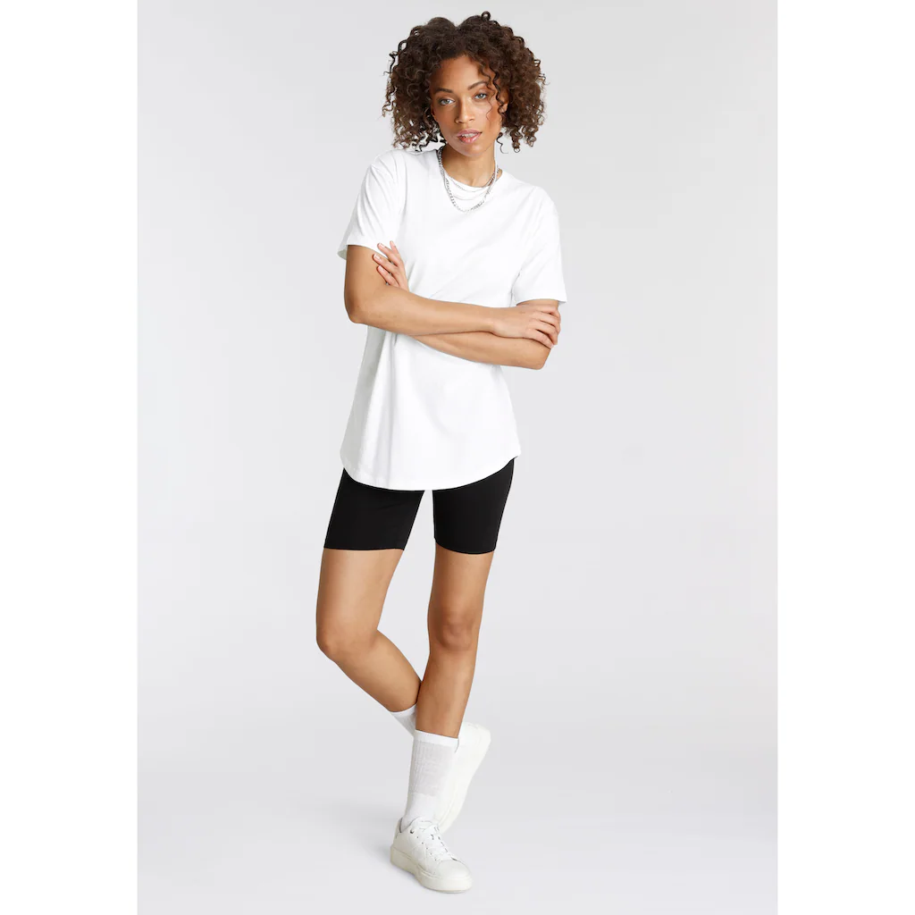 Tamaris Oversize-Shirt Kurzarm Weiter Schnitt Basic-Stil Rundhalsausschnitt