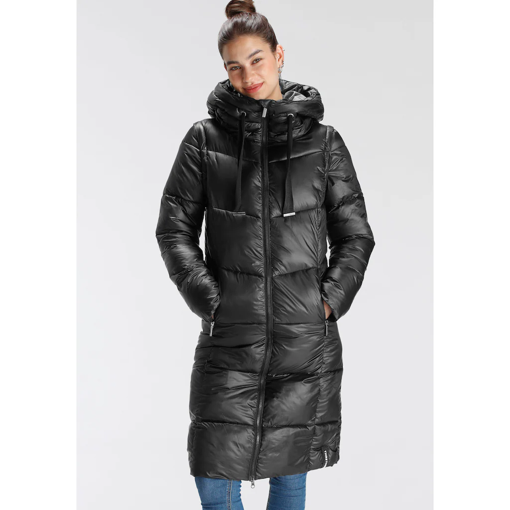 Tamaris Steppmantel mit großer Kapuze und abnehmbaren Ärmeln