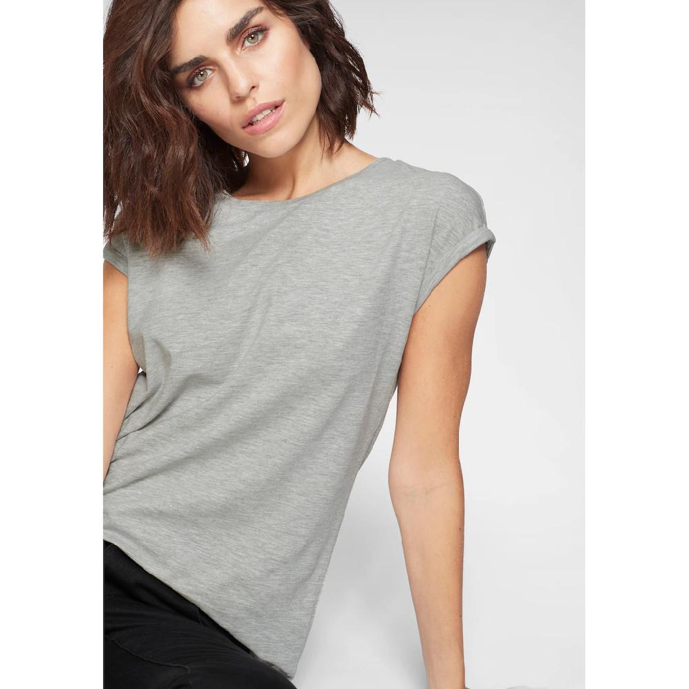 Tamaris T-Shirt Kurzarm Regular Fit Unifarben Mit Rundhalsausschnitt